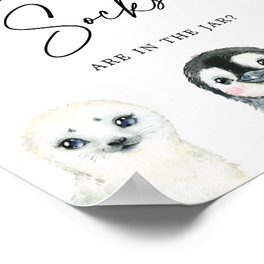 北極の動物は靴下のサインをいくつだと思う ポスター (角)