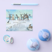 北極の動物ベビー冬のシャワー外は寒い チラシ (シングル)