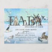 北極の動物ベビー冬のシャワー外は寒い チラシ (正面)