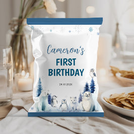 北極の動物1stバースデーチップバッグラッパー チラシ