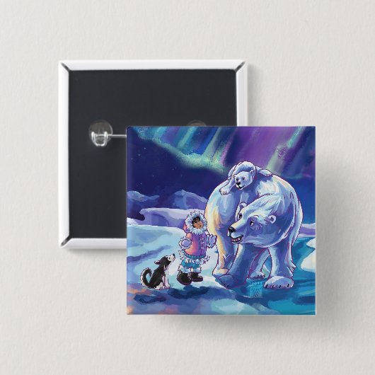 北極の友達 缶バッジ (正面&裏面)