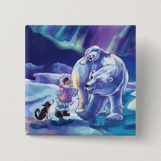 北極の友達 缶バッジ (正面)
