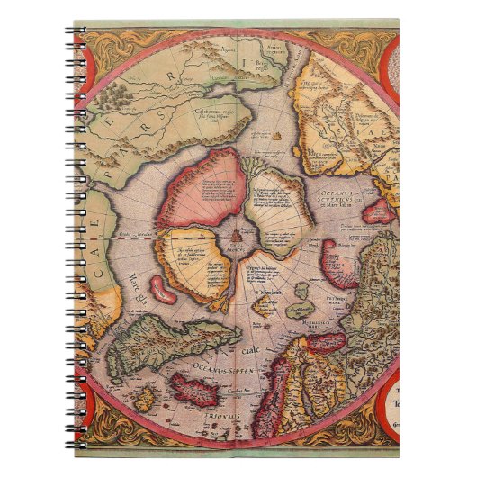 北極の古地図(メルカトルによる) ノートブック (正面)