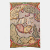 北極の古地図（メルカトル図法） キッチンタオル (縦)