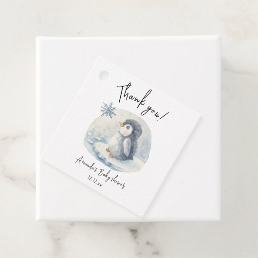 北極の可愛いペンギン感謝していより赤ちゃんシャワー フェイバータグ (インサイチュ)