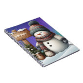 北極の可愛い雪だるまと北極の光 ノートブック (右側)