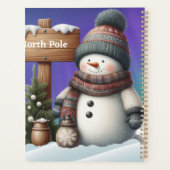 北極の可愛い雪だるまと北極の光 プランナー手帳 (裏面)