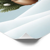 北極の可愛い雪だるまと北極の光 ポスター (コーナー)