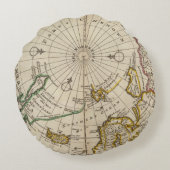 北極の地図および領域はそれに近づきます ラウンドクッション (裏面)