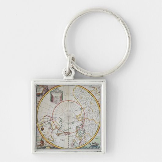 北極の地図 キーホルダー (正面)