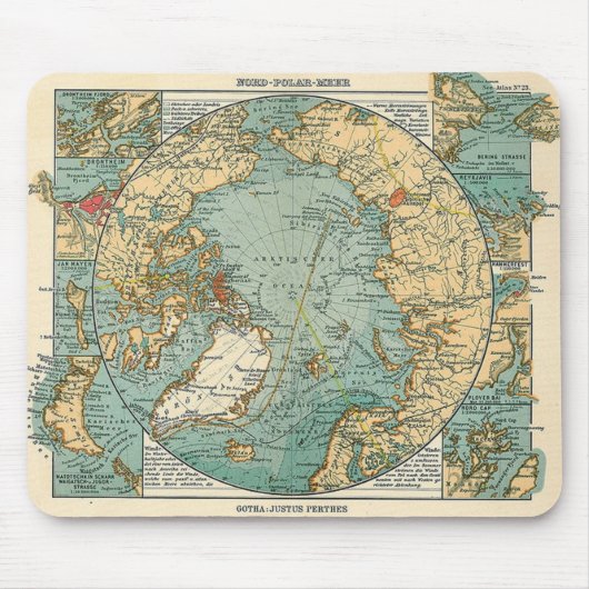 北極の地図 マウスパッド (正面)