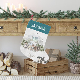 北極の大冒険 クリスマス オーダーメイド スモールクリスマスストッキング