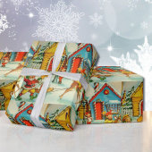 北極の懐かしいサンタクロースの小人 ラッピングペーパー