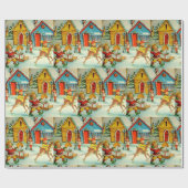 北極の懐かしいサンタクロースの小人 ラッピングペーパー (フラット)