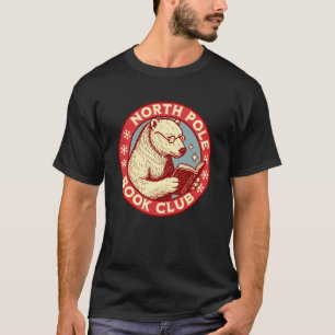 北極の本好きクラブ クリスマス ブック Xmas 本 Tシャツ