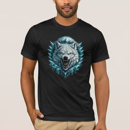 北極の氷の狼 Tシャツ (正面)