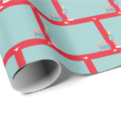 北極の煉瓦パターン ラッピングペーパー (ロールコーナー)