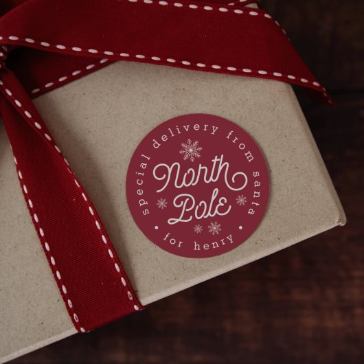 北極の特別な配達のクリスマスパーソナライズされた ラウンドシール