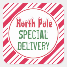 北極の特別配達クリスマスギフトタグ スクエアシール