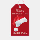 北極の特別配達サンタクリスマスギフト ギフトタグ (正面)