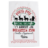 北極の特別配達 ミディアムペーパーバッグ (正面)