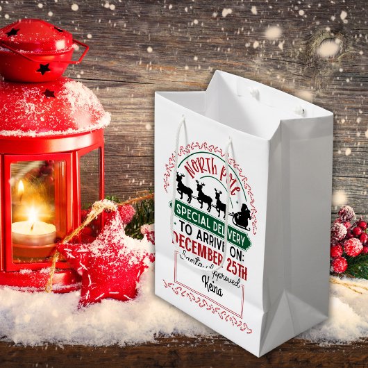 北極の特別配達 ミディアムペーパーバッグ