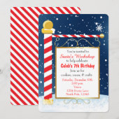 北極の看板 クリスマスイベント パーティー招待状 招待状 (正面/裏面)