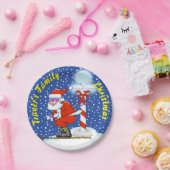 北極の紙皿のスキーサンタ ペーパープレート (パーティー)