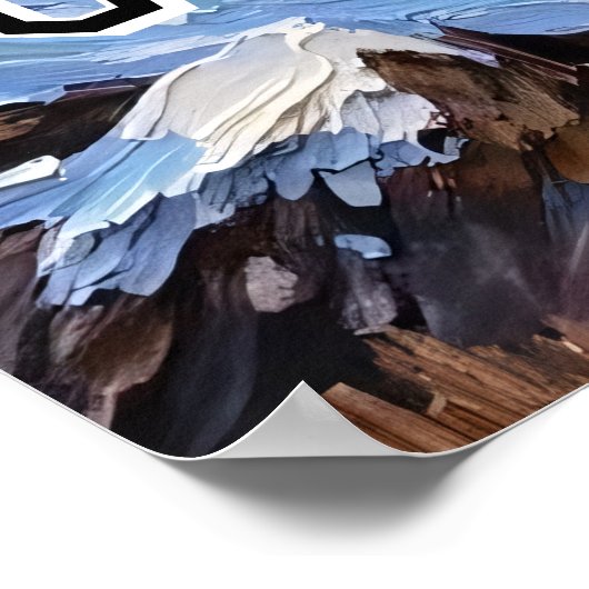 北極の視線：氷に覆われた湖の上にラクーン ポスター (角)