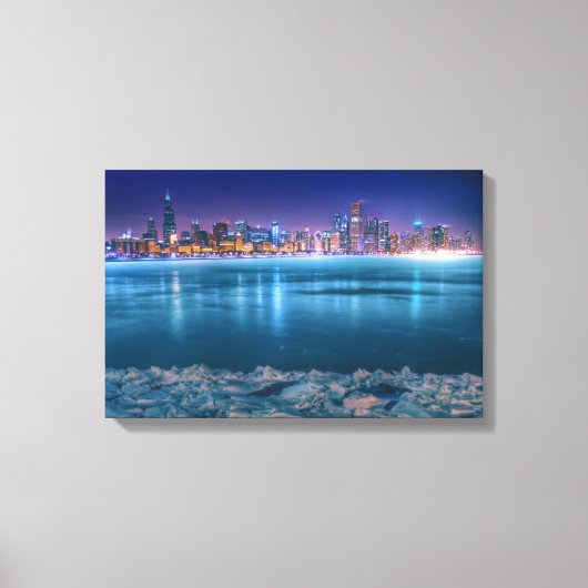 北極の道賀湖には雪や氷が豊富に見られる キャンバスプリント (正面)