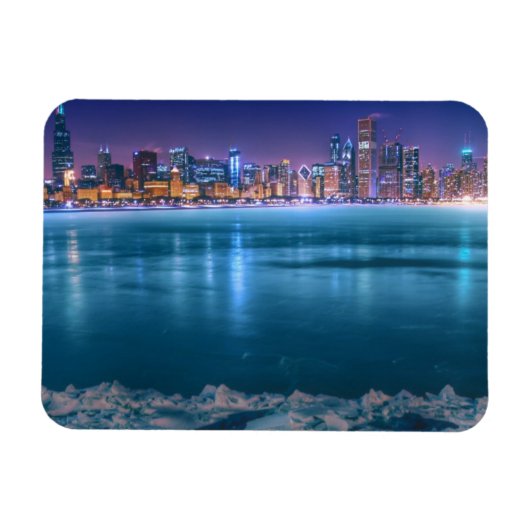 北極の道賀湖には雪や氷が豊富に見られる マグネット (横)