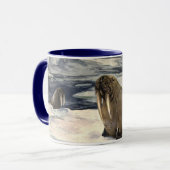 北極の雪の中のセイウチ、ビンテージの海洋動物 マグカップ (正面左)