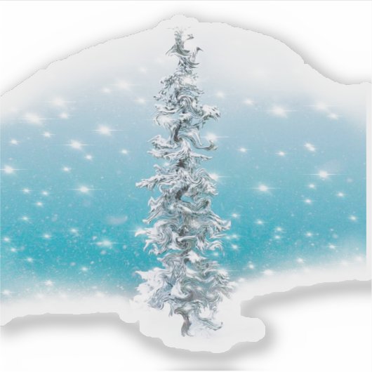 北極の青い銀霜の降りたは常緑の輝きを放つ シール (正面)