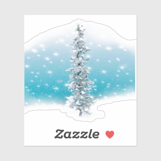 北極の青い銀霜の降りたは常緑の輝きを放つ シール (シート)