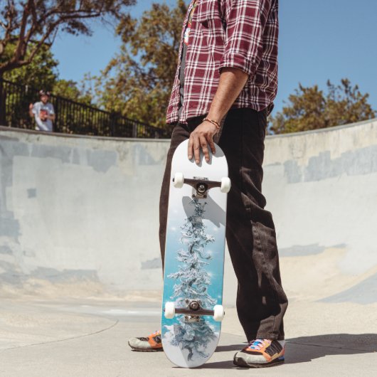 北極の青い銀霜の降りたは常緑の輝きを放つ スケートボード (室外2)