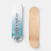 北極の青い銀霜の降りたは常緑の輝きを放つ スケートボード (正面)