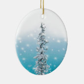 北極の青い銀霜の降りたは常緑の輝きを放つ セラミックオーナメント (右)