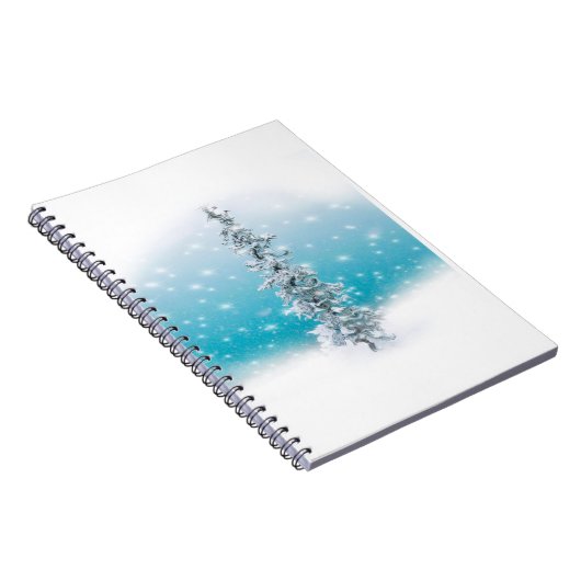 北極の青い銀霜の降りたは常緑の輝きを放つ ノートブック (右側)