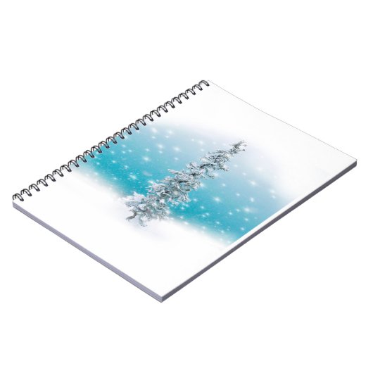 北極の青い銀霜の降りたは常緑の輝きを放つ ノートブック (左側)