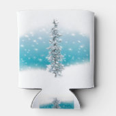 北極の青い銀霜の降りたは常緑の輝きを放つ 缶クーラー (裏面)