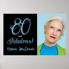 北極の青い80歳の誕生日おめでとう 80歳でも素敵に輝いて ポスター
