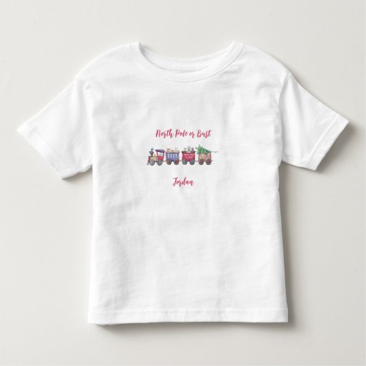 北極またはバストおもちゃ列車の子供の名前 トドラーTシャツ (正面)
