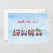 北極またはバストクリスマス機関車カスタム機関車 シーズンポストカード (正面/裏面)