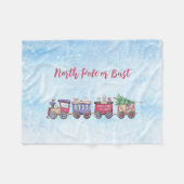 北極またはバストクリスマス機関車カスタム機関車 フリースブランケット (正面(横))