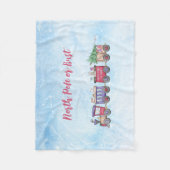 北極またはバストクリスマス機関車カスタム機関車 フリースブランケット (正面)