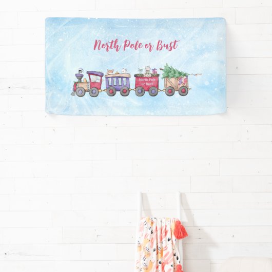 北極またはバストクリスマス機関車カスタム機関車 横断幕 (インサイチュ)