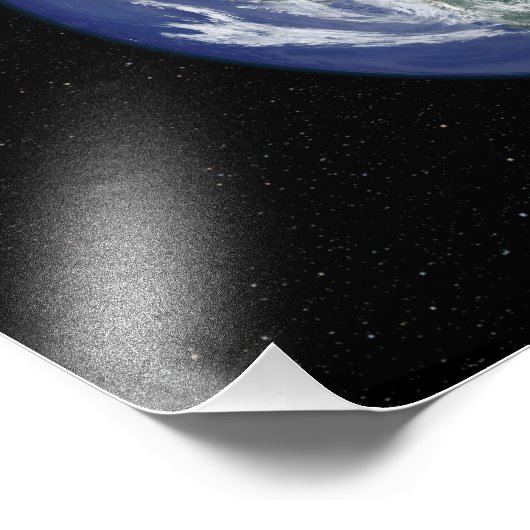 北極を中心とした完全に照らされた地球 フォトプリント            (角)