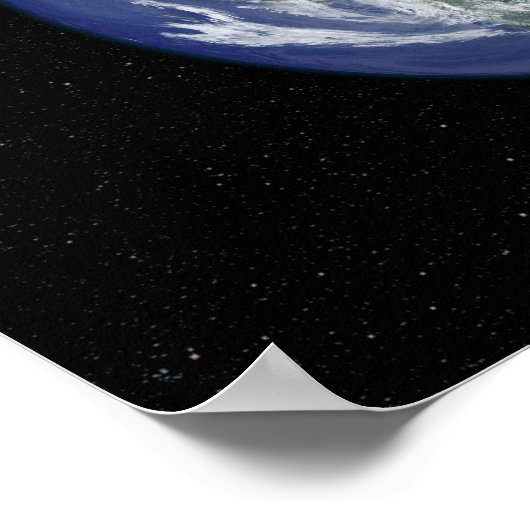 北極を中心とした完全に照らされた地球 ポスター (角)