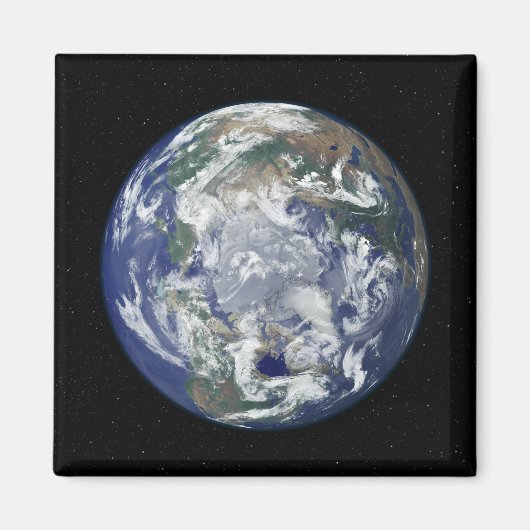 北極を中心とした完全に照らされた地球 マグネット (正面)