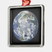 北極を中心とした完全に照らされた地球 メタルオーナメント (左)